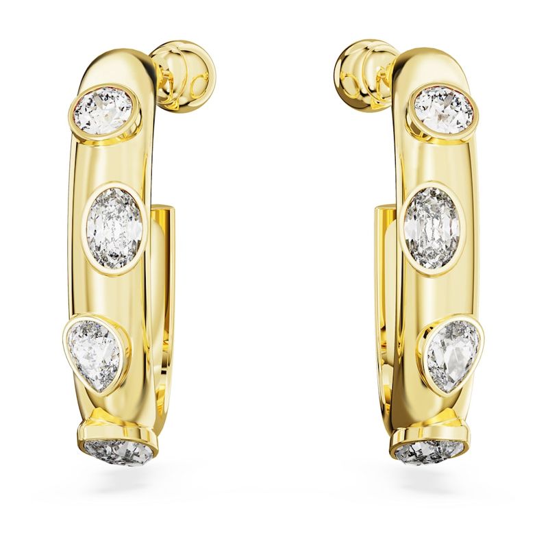 Pendientes-de-aro-Dextera-Tallas-mixtas-Blancos-Baño-tono-oro