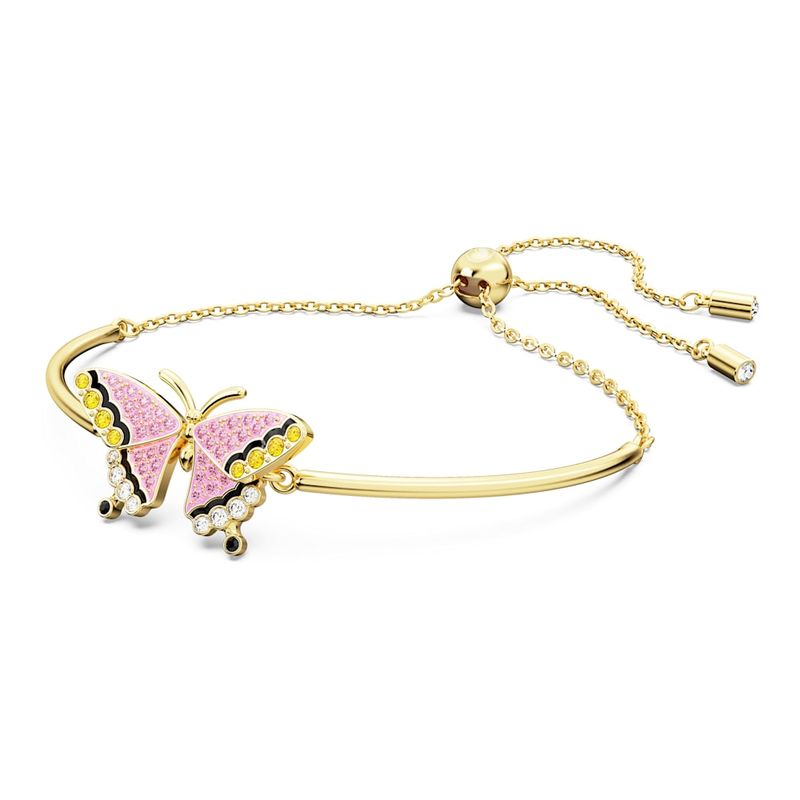 Pulsera-Idyllia-Mariposa-Multicolor-Baño-tono-oro