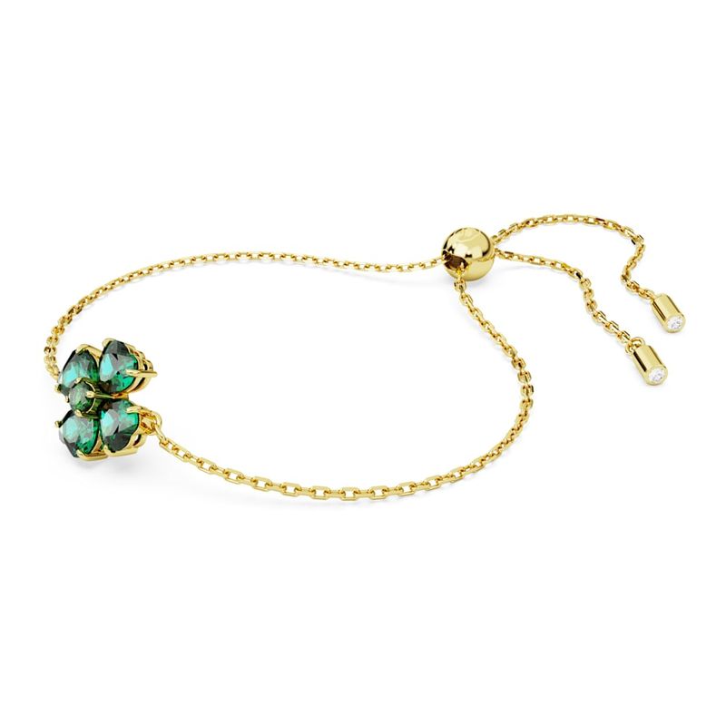 Pulsera-Idyllia-Tallas-mixtas-Trebol-Verde-Baño-tono-oro