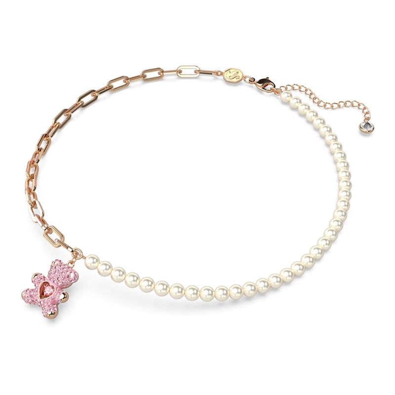 Colgante-Teddy-Oso-Rosa-Baño-tono-oro-rosa