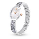 Reloj-Crystal-Rock-Oval-Fabricado-en-Suiza-Brazalete-de-metal-Blanco-Acero-inoxidable