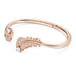 Brazalete-Nice-Pluma-Blanco-Baño-tono-oro-rosa