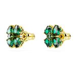 Pendientes-de-boton-Idyllia-Trebol-Verdes-Baño-tono-oro