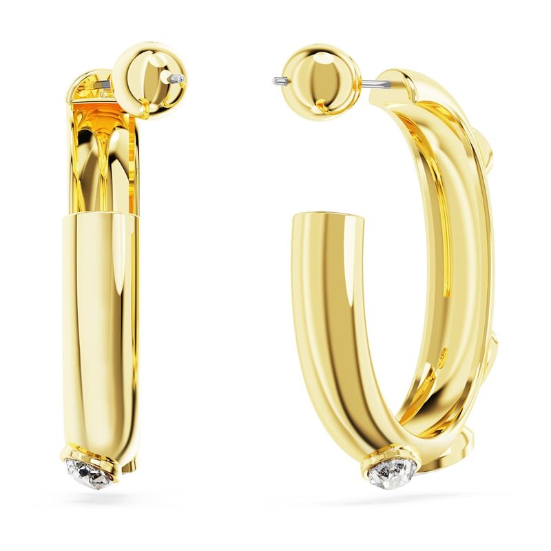 Pendientes-de-aro-Dextera-Tallas-mixtas-Blancos-Baño-tono-oro