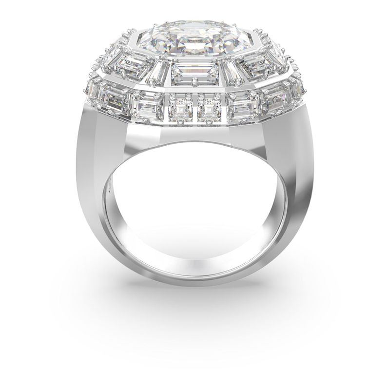 Anillo-de-coctel-Mesmera-Talla-octogonal-Blanco-Baño-de-rodio