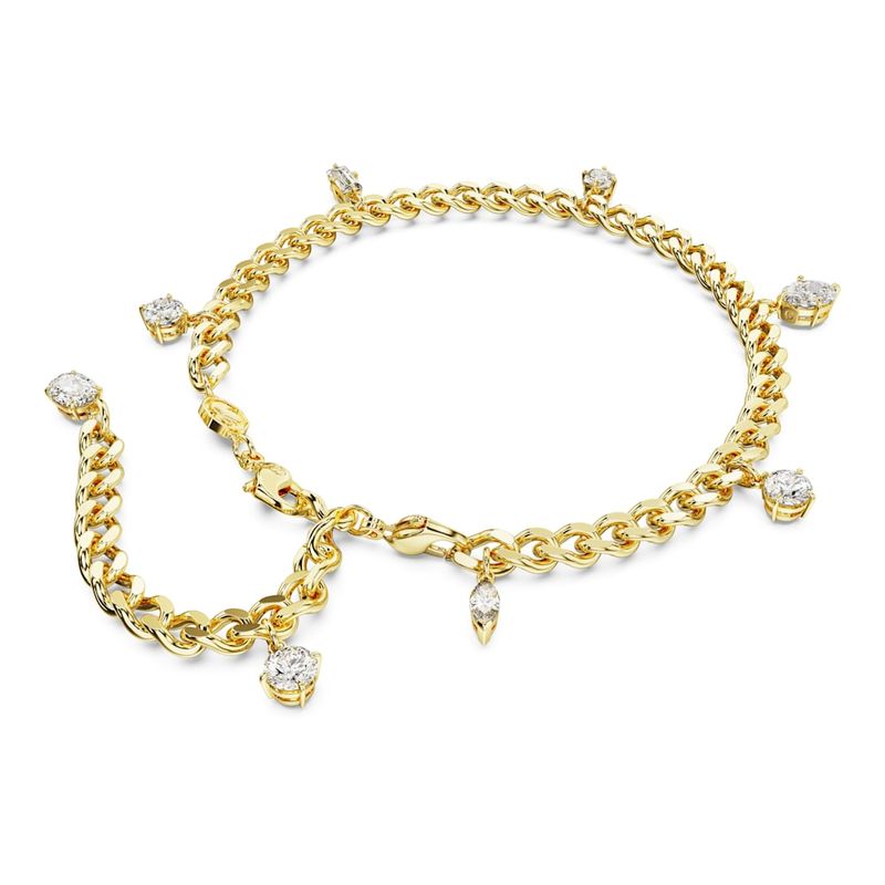 Pulsera-y-tobillera-Dextera-Tallas-mixtas-Blancas-Baño-tono-oro