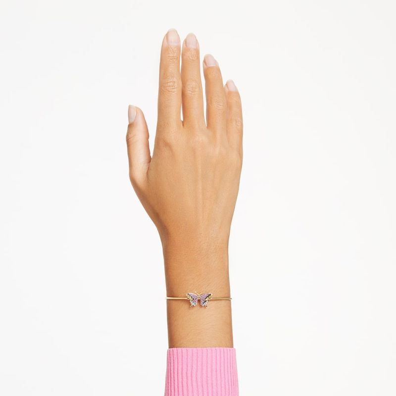 Pulsera-Idyllia-Mariposa-Multicolor-Baño-tono-oro
