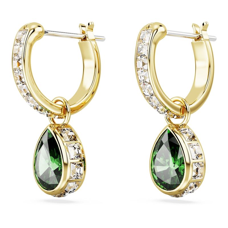 Pendientes-Stilla-Talla-pera-Verdes-Baño-tono-oro