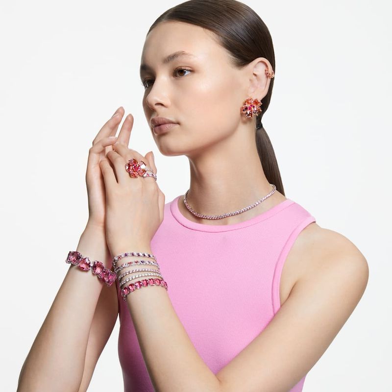 Collar-Matrix-Tennis-Talla-redonda-Pequeño-Rosa-Baño-de-rodio