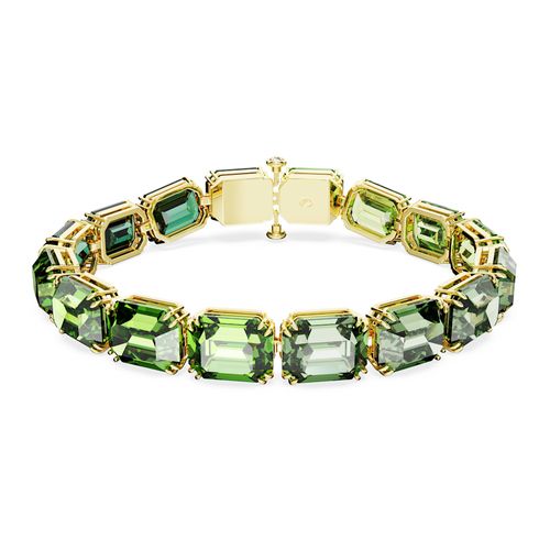 Pulsera Millenia, Talla octogonal, Degradado de color, Verde, Baño tono oro
