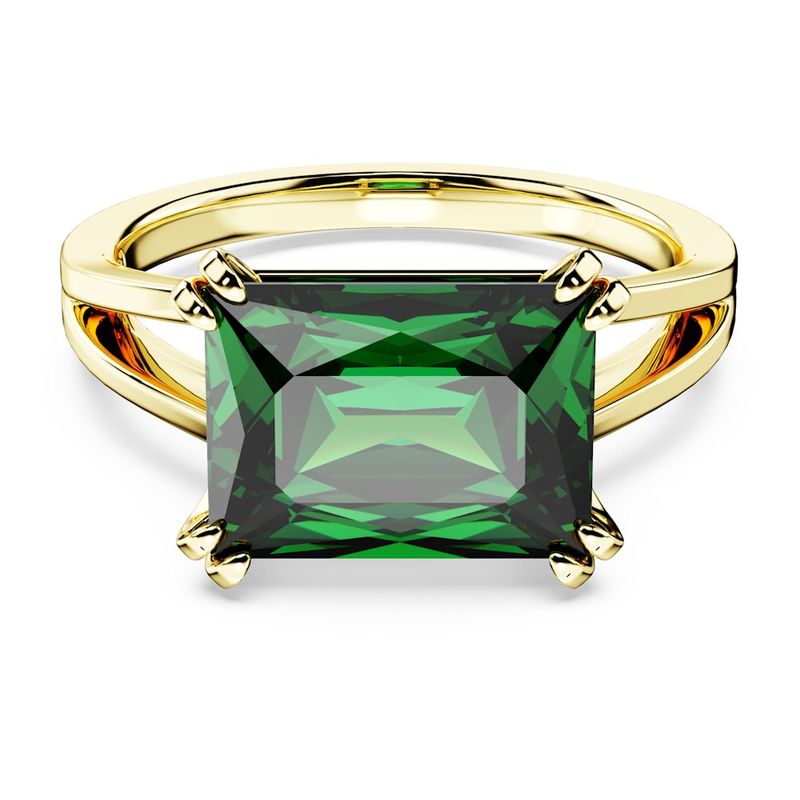 Anillo-de-coctel-Matrix-Talla-rectangular-Verde-Baño-tono-oro