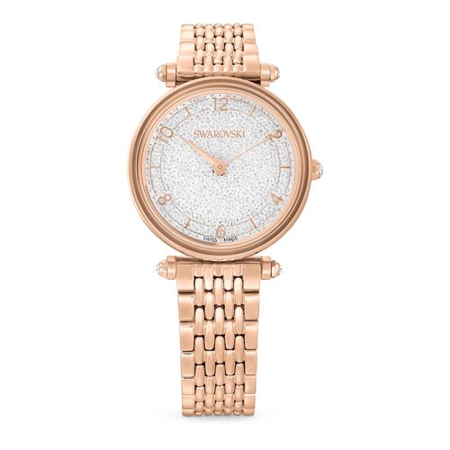 Reloj Crystalline Wonder, Fabricado en Suiza, Brazalete de metal, Tono oro rosa, Acabado tono oro rosa