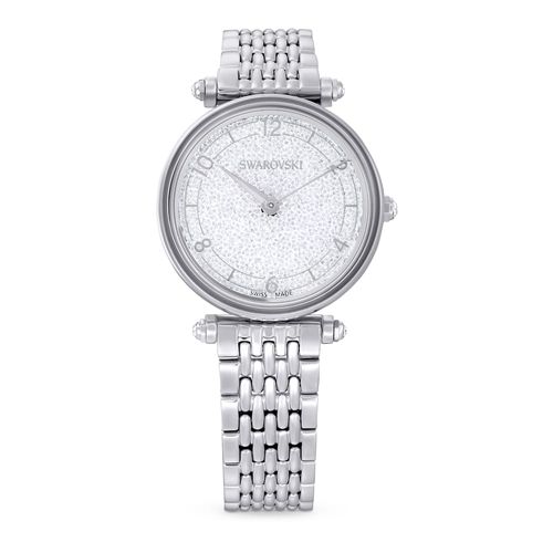 Reloj Crystalline Wonder, Fabricado en Suiza, Brazalete de metal, Tono plateado, Acero inoxidable