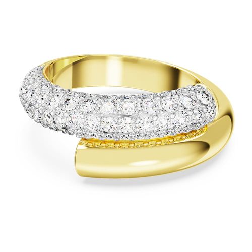 Anillo de cóctel Dextera, Blanco, Baño tono oro