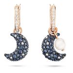 Pendientes-Luna-Diseño-asimetrico-Luna-Multicolores-Baño-tono-oro-rosa