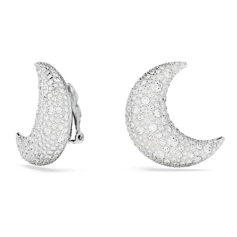 Pendientes-de-clip-Luna-Luna-Blancos-Baño-de-rodio