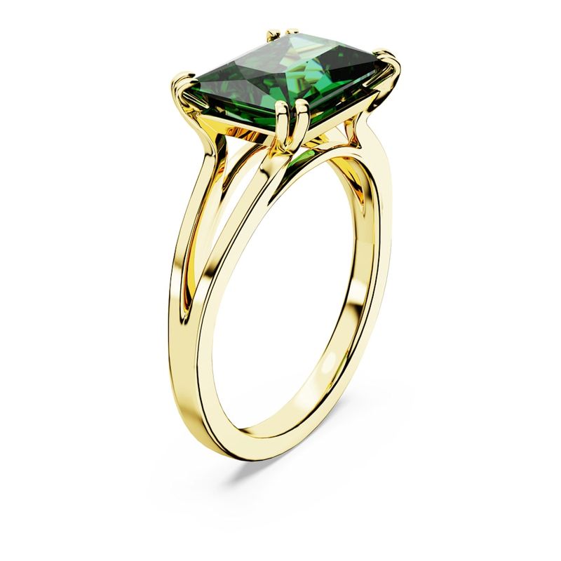 Anillo-de-coctel-Matrix-Talla-rectangular-Verde-Baño-tono-oro