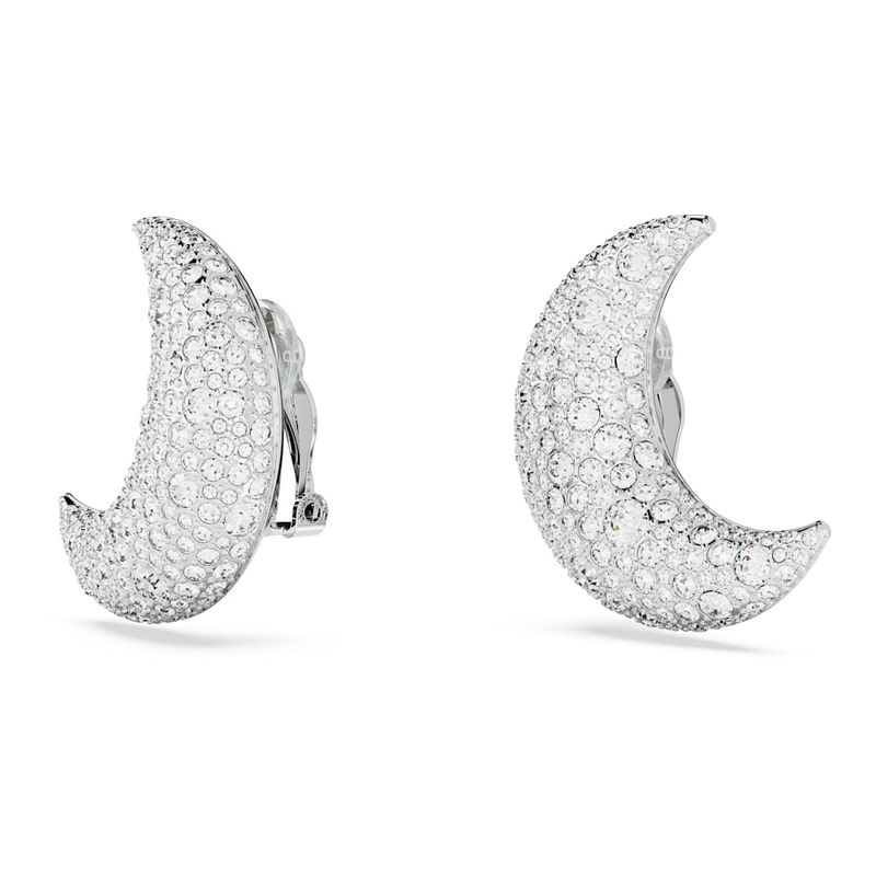 Pendientes-de-clip-Luna-Luna-Blancos-Baño-de-rodio