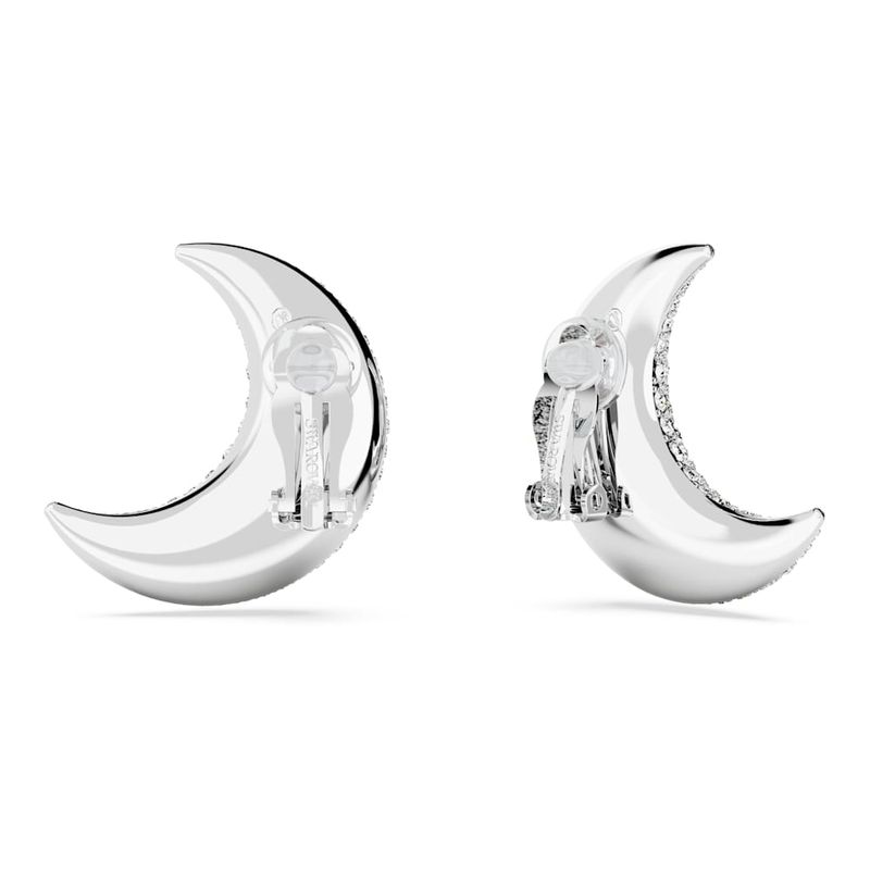 Pendientes-de-clip-Luna-Luna-Blancos-Baño-de-rodio