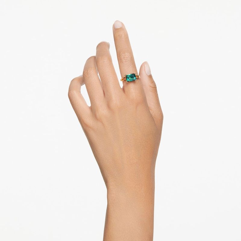 Anillo-de-coctel-Matrix-Talla-rectangular-Verde-Baño-tono-oro