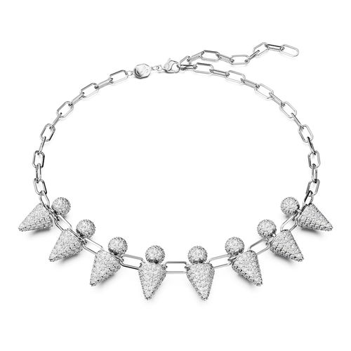 Collar Luna, Luna, Blanco, Recubrimiento en rodio