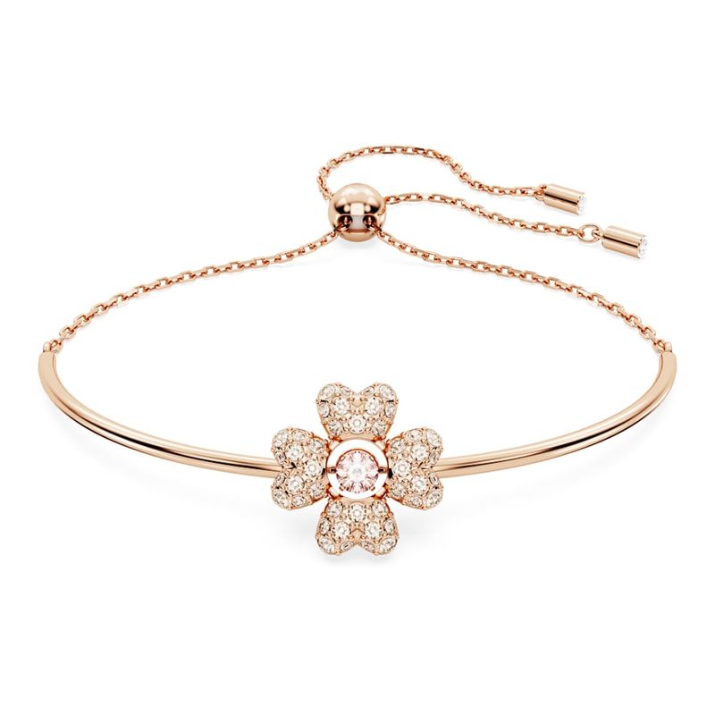 Pulsera-Idyllia-Trebol-Blanca-Baño-tono-oro-rosa