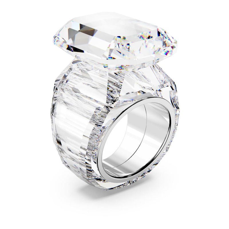 Anillo-de-coctel-Lucent-Talla-octogonal-Blanco