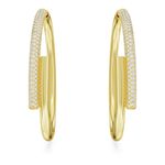 Pendientes-de-aro-Dextera-Blancos-Baño-tono-oro