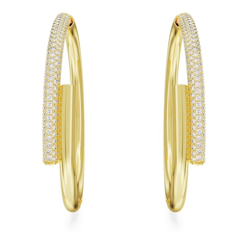 Pendientes-de-aro-Dextera-Blancos-Baño-tono-oro