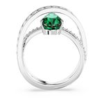 Anillo-de-coctel-Hyperbola-Circonita-neutra-en-carbono-Tallas-mixtas-Bandas-dobles-Verde-Recubrimiento-en-rodio