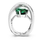 Anillo-de-coctel-Hyperbola-Circonita-neutra-en-carbono-Tallas-mixtas-Cuatro-bandas-Verde-Recubrimiento-en-rodio