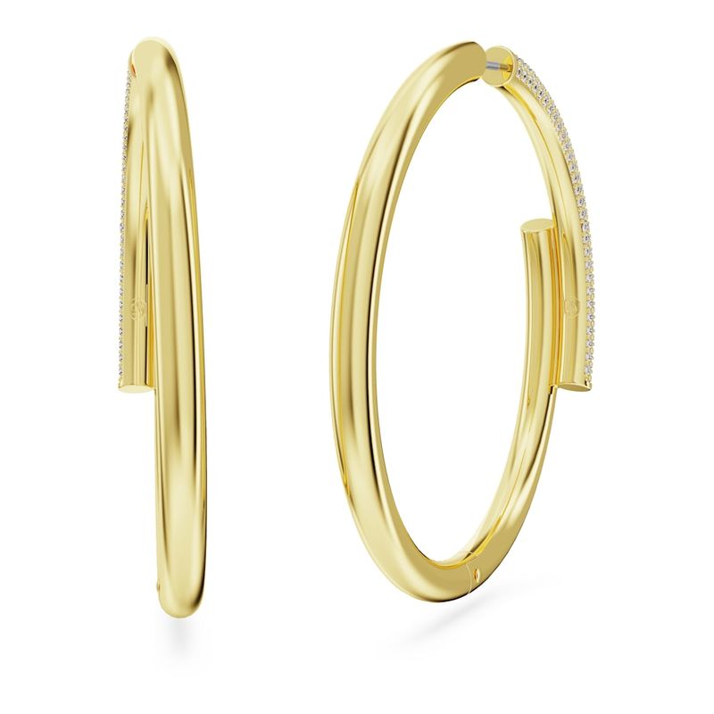 Pendientes-de-aro-Dextera-Blancos-Baño-tono-oro