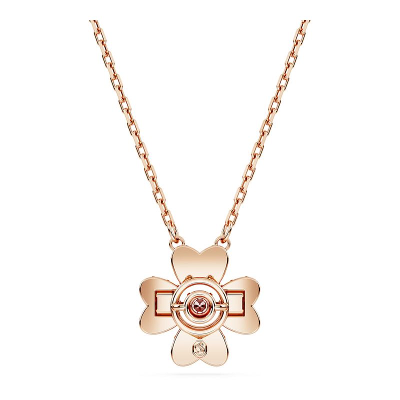 Colgante-Idyllia-Trebol-Blanco-Baño-tono-oro-rosa