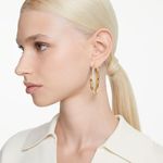 Pendientes-de-aro-Dextera-Blancos-Baño-tono-oro