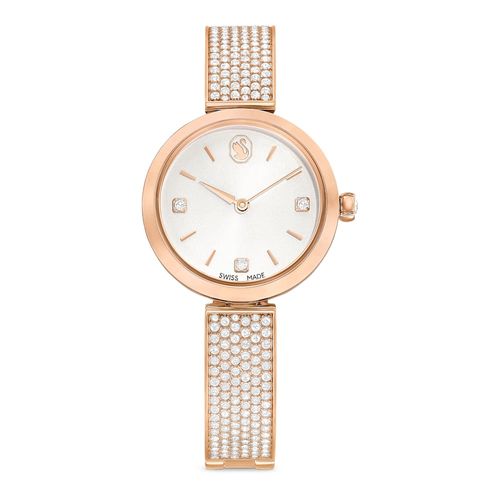 Reloj Illumina, Fabricado en Suiza, Brazalete de metal, Tono oro rosa, Acabado tono oro rosa