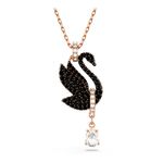 Colgante-Swarovski-Iconic-Swan-Cisne-Negro-Baño-tono-oro-rosa