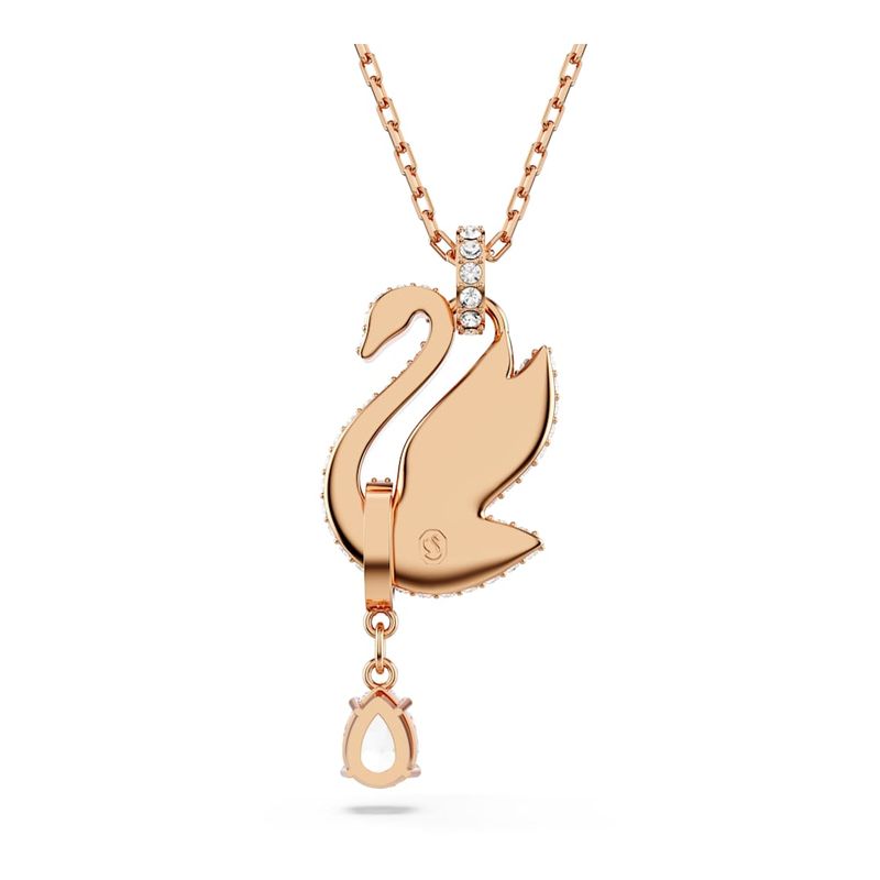 Colgante-Swarovski-Iconic-Swan-Cisne-Negro-Baño-tono-oro-rosa