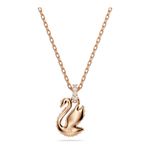Colgante-Swarovski-Iconic-Swan-Cisne-Pequeño-Negro-Baño-tono-oro-rosa