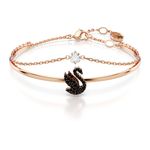 Brazalete-Swarovski-Iconic-Swan-Cisne-Negro-Baño-tono-oro-rosa