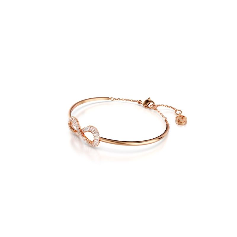 Brazalete-Hyperbola-Simbolo-del-infinito-Blanco-Baño-tono-oro-rosa