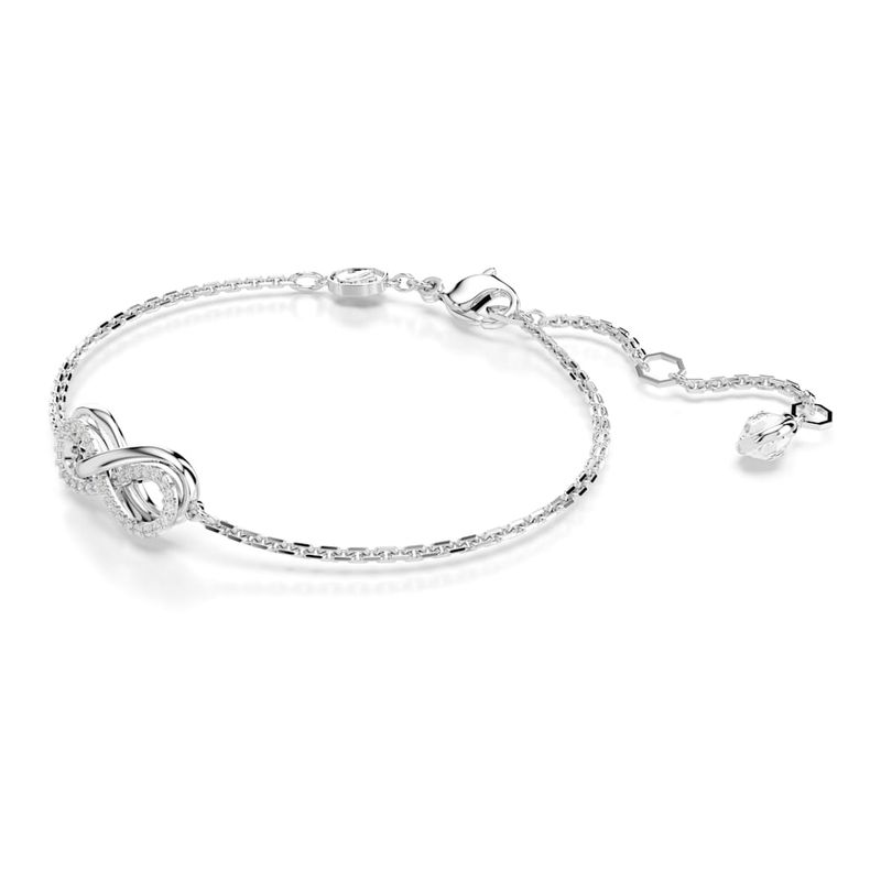 Pulsera-Hyperbola-Simbolo-del-infinito-Blanca-Recubrimiento-en-rodio