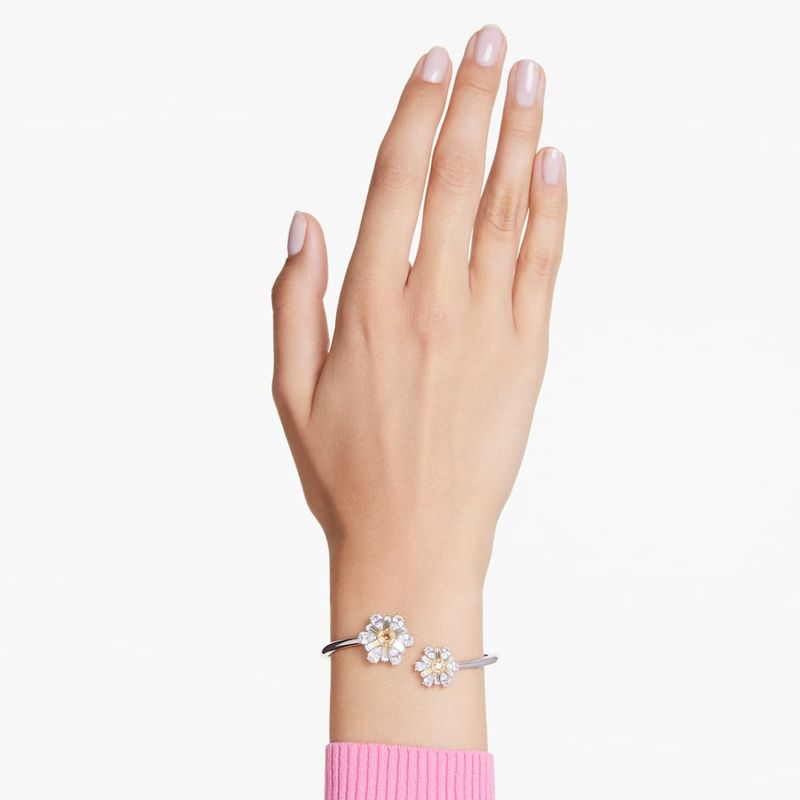 Brazalete-Idyllia-Flor-Amarillo-Recubrimiento-en-rodio