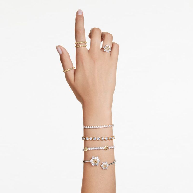 Brazalete-Idyllia-Flor-Amarillo-Recubrimiento-en-rodio