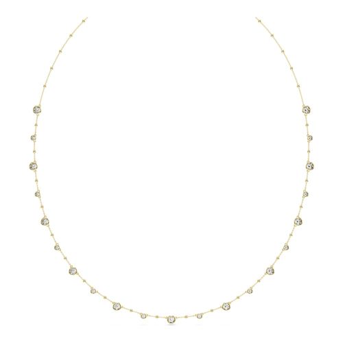 Collar Imber, Talla redonda, Blanco, Baño tono oro