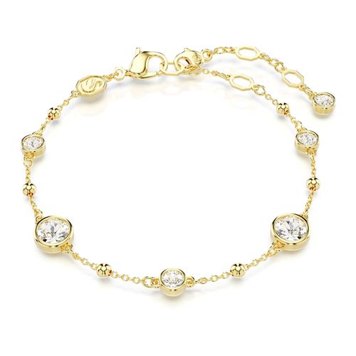 Pulsera Imber, Talla redonda, Blanca, Recubrimiento tono oro