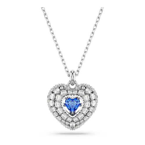 Colgante Hyperbola, Corazón, Azul, Recubrimiento en rodio