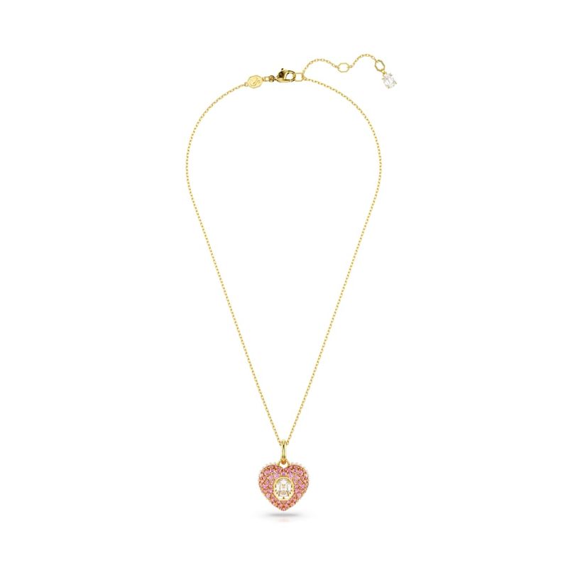 Colgante-Hyperbola-Talla-octogonal-Crystal-Pearls-Corazon-Rosa-Recubrimiento-tono-oro