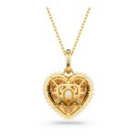 Colgante-Hyperbola-Talla-octogonal-Crystal-Pearls-Corazon-Rosa-Recubrimiento-tono-oro