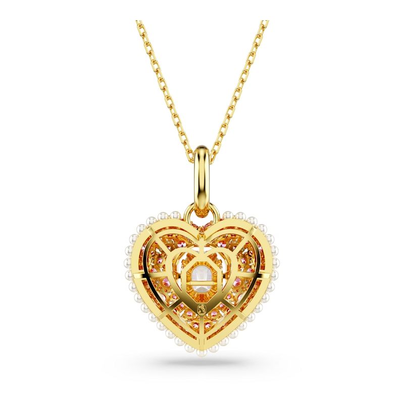 Colgante-Hyperbola-Talla-octogonal-Crystal-Pearls-Corazon-Rosa-Recubrimiento-tono-oro