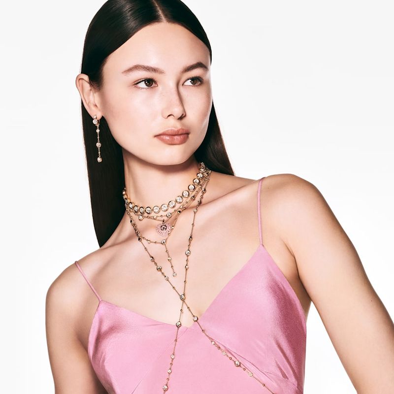 Colgante-Hyperbola-Talla-octogonal-Crystal-Pearls-Corazon-Rosa-Recubrimiento-tono-oro